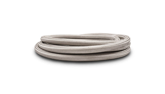 Vibrant 5ft Roll of Stainless Steel Braided Flex Hose with PTFE Liner; AN Size: -8AN - 18438